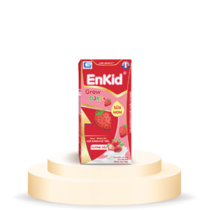 Thực phẩm bổ sung Sữa pha sẵn EnKid Grow D3K3 Dâu